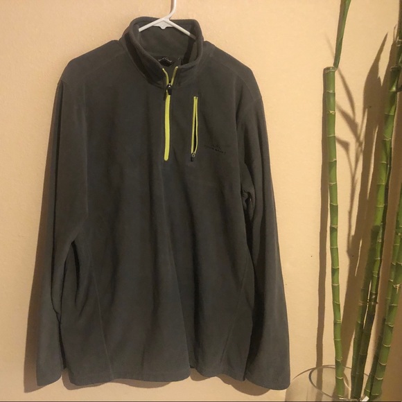 Eddie Bauer 1/4 Zip Fleece Men's Gray Jacket SZ. M